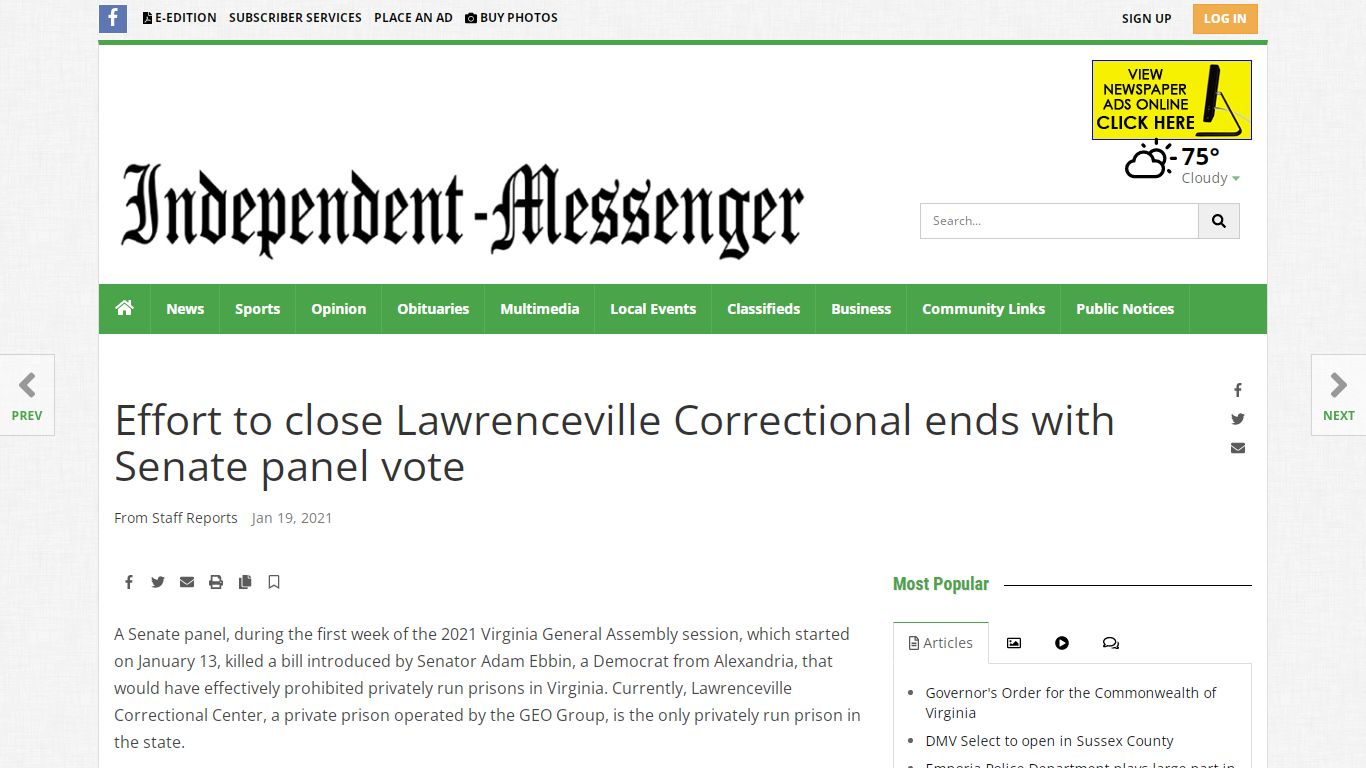 Effort to close Lawrenceville Correctional ends with Senate panel vote ...